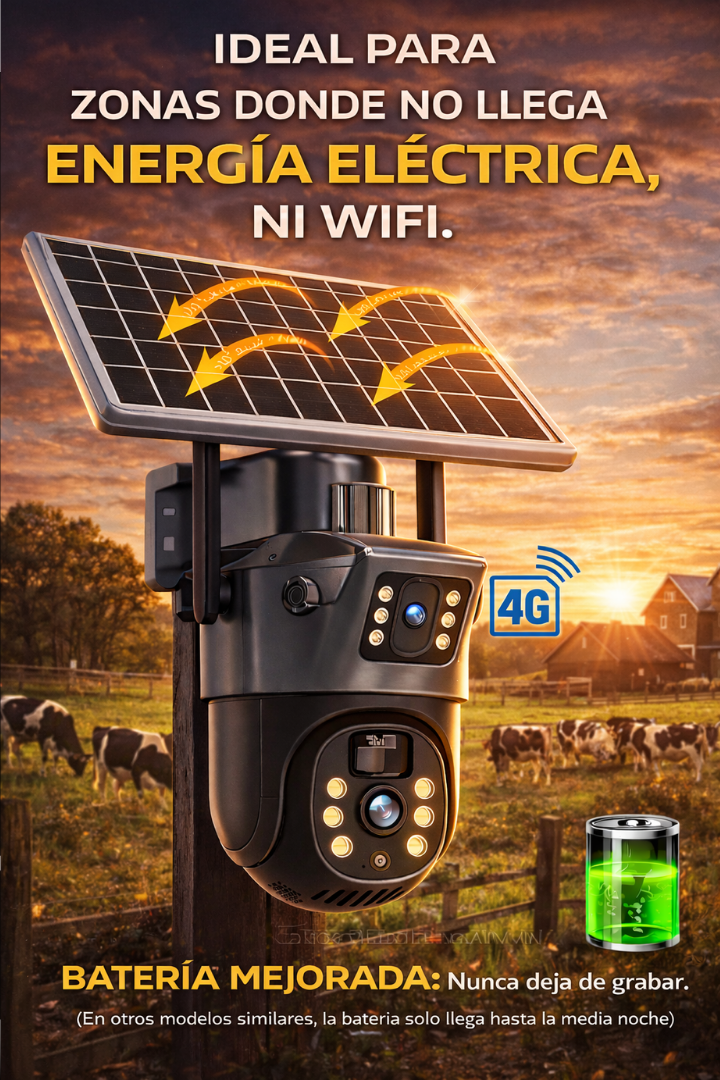 CÁMARA SOLAR CON SIMCARD / IDEAL DONDE NO LLEGA LA ENERGÍA ELÉCTRICA NI EL WIFI
